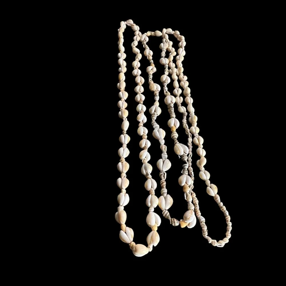 Cowrie Shell‎ Necklaces Lot of 3 Vintage Beach Surfer Retro
